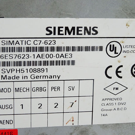 Siemens C7-623 Panel 6ES7623-1AE00-0AE3 6ES7 623-1AE00-0AE3