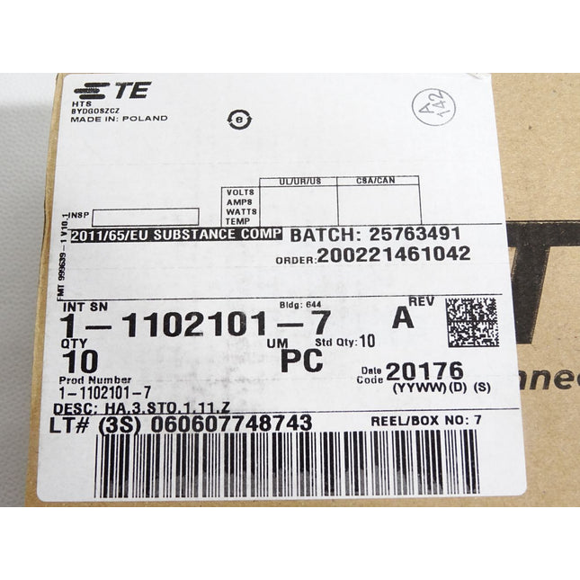 TE Connectivity HA Kappe Stromversorgungsstecker 1-1102101-7 / Inhalt:10 Stück - Maranos.de