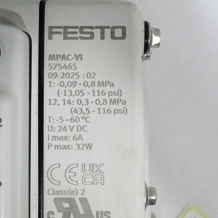 Festo Ventilinsel MPAC-VI 575465 + 578806(M) + 578812(K) / Unbenutzt - Maranos.de