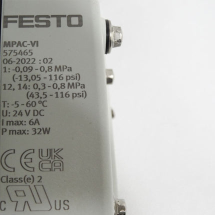 Festo Ventilinsel MPAC-VI 575465 + 2x 578806(M) + 2x 578812(K) / Unbenutzt