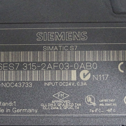 Siemens S7-300 CPU315-2 DP 6ES7315-2AF03-0AB0 6ES7 315-2AF03-0AB0