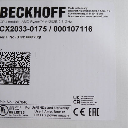 Beckhoff CX2033-0175 / 000107116 Embedded-PC / Neu OVP - Maranos.de
