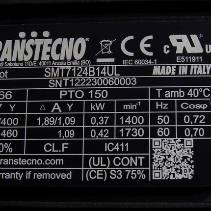 Transtecno Servomotor SMT7124B14UL 1400/min TCM040005U TN i5 Neu mit Lagerspuren