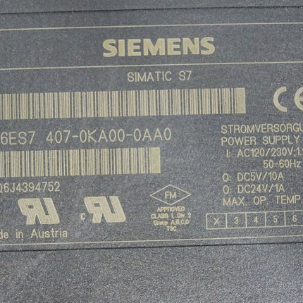 Siemens S7-400 PS407 6ES7407-0KA00-0AA0 6ES7 407-0KA00-0AA0