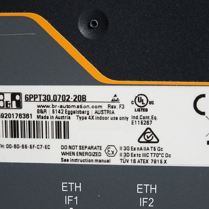 B&R 6PPT30.0702-20B Rev.F3 Power Panel T30, 7,0" Top Zustand - Maranos.de