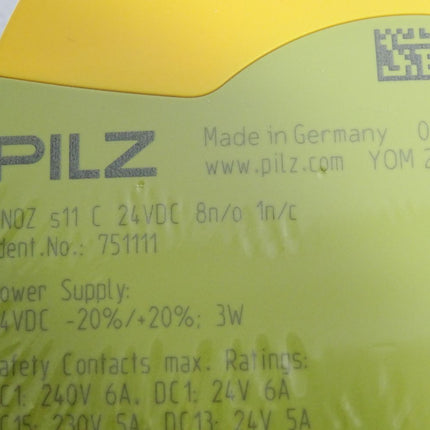 Pilz Sicherheitsrelais 751111 PNOZ s11 C 24VDC 8 n/o 1 n/c / Neu OVP