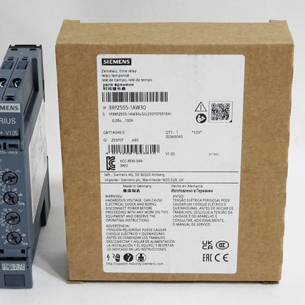 Siemens Zeitrelais 3RP2555-1AW30 0.05s…100h / Neu OVP - Maranos.de