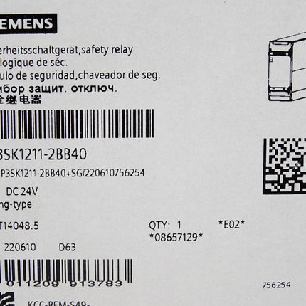 Siemens Sicherheitsschaltgerät 3SK1211-2BB40 / Neu OVP