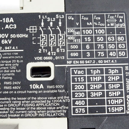 Telemecanique GV2-M20 Motorschutzschalter 13-18A - Maranos.de