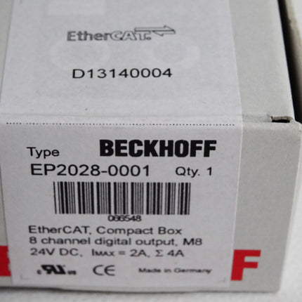 Beckhoff EP2028-0001 EtherCAT Box 8-Kanal-Digital-Ausgang / Neu OVP versiegelt - Maranos.de