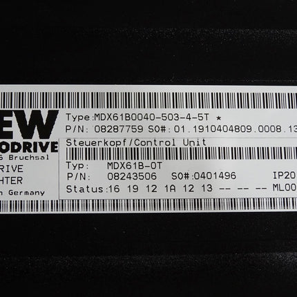 SEW Eurodrive MDX61B0040-503-4-5T MDX60A0040 08238820 MDX61B DFE32B DEH11B - Maranos.de