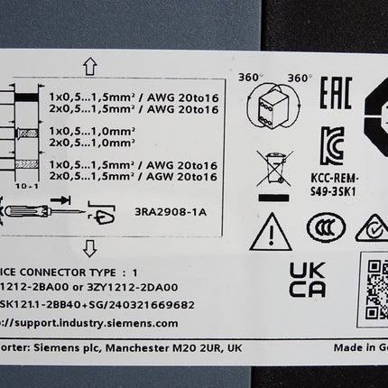 Siemens Sirius Sicherheitsschaltgerät 3SK1211-2BB40 / Unbenutzt - Maranos.de