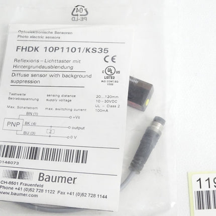 Baumer Reflexions-Lichttaster FHDK 10P1101/KS35 10146073 / Neu OVP
