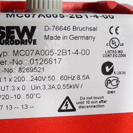 SEW Eurodrive Movitrac Umrichter MC07A005-2B1-4-00 8269521 0.55kW - Maranos.de