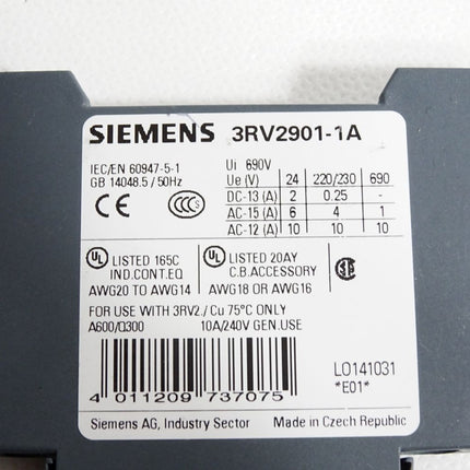 Siemens 3RV2901-1A Hilfsschalter / Inhalt : 2 Stück - Maranos.de