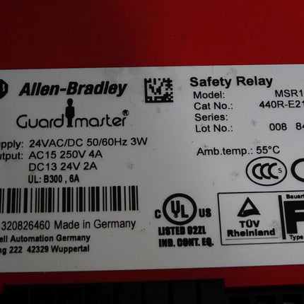 Allen Bradley Guard Master Safety Relay MSR122E 440R-E21358 - Maranos.de