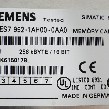 Siemens Memory Card 6ES7952-1AH00-0AA0 6ES7 952-1AH00-0AA0 256KB - Maranos.de