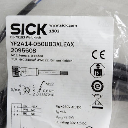 Sick 2095608 YF2A14-050UB3XLEAX Sensor-/Aktor-Leitung/ Neu OVP - Maranos.de