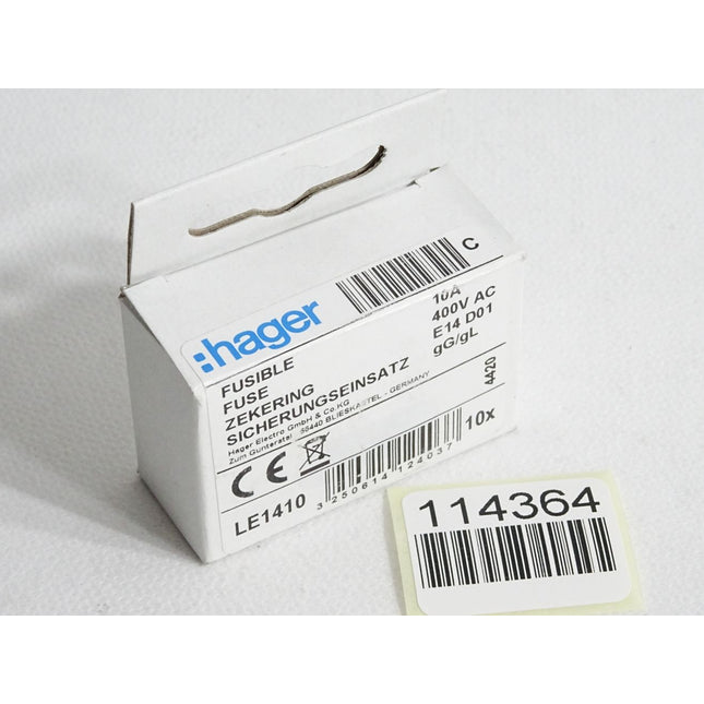 Hager LE1410 gG/gL 4420 D01 10A 400V 250VAC Inhalt:10 Sicherungseinsätze Neu OVP - Maranos.de