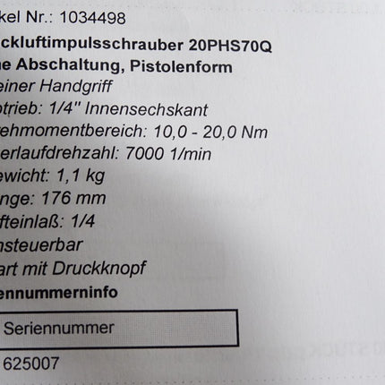 Cooper Cleco Druckluftimpulsschrauber 20PHS70Q / Neuwertig - Maranos.de