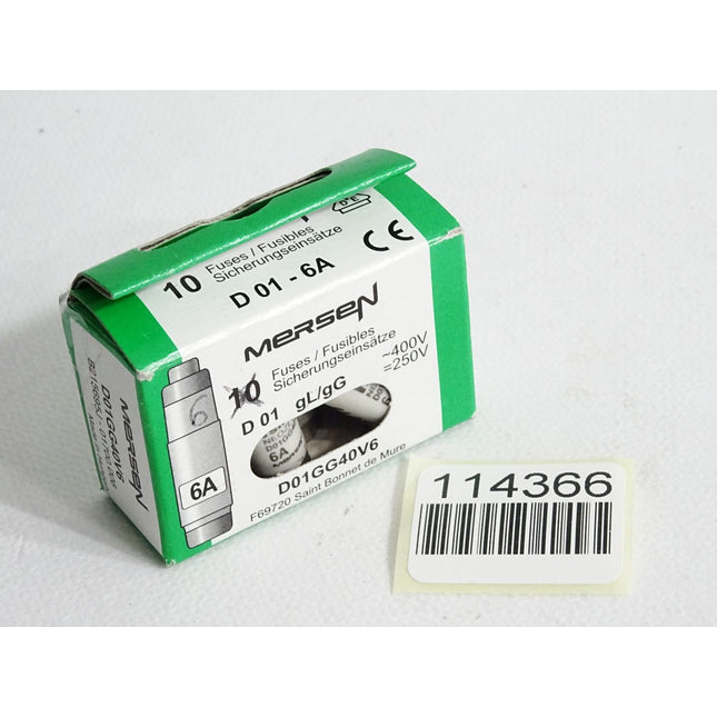 Mersen D01 gL/gG D01GG40V6 6A 250V 400VAC Inhalt:6 Sicherungseinsätze Neu OVP - Maranos.de