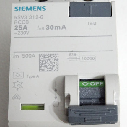 Siemens FI-Schutzschalter 5SV3312-6 RCCB 25A / Unbenutzt - Maranos.de