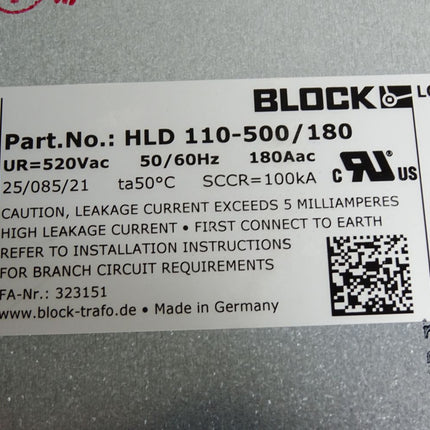 SEW Eurodrive Netzfilter 08274185 NF210-503 Block HLD110-500/180 / Neuwertig - Maranos.de