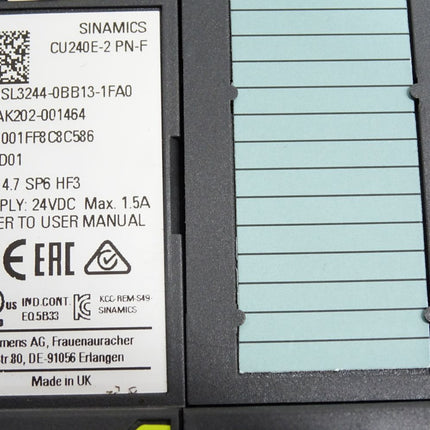 Siemens Sinamics CU240E-2 PN-F 6SL3244-0BB13-1FA0 / Neuwertig - Maranos.de