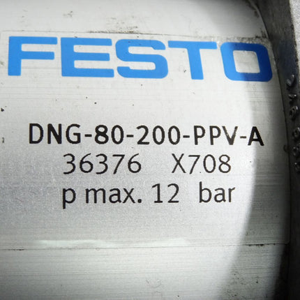 Festo Normzylinder DNG-80-200-PPV-A 36376 / Unbenutzt mit Lagerspuren