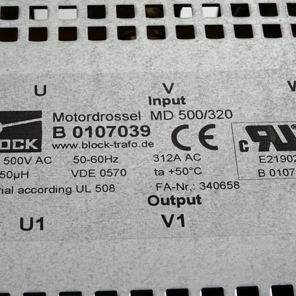 SEW Eurodrive Ausgangsdrossel 8168857 312A 500V HD004 / Neuwertig - Maranos.de