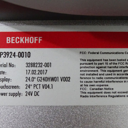 Beckhoff CP3924-0010 Multitouch Panel 24" CP-Link 4 - Maranos.de
