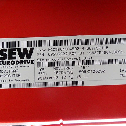 SEW Umrichter MC07B0450-503-4-00 08285322 MDX60A0450-503-4-00 DFP21B/ Neuwertig - Maranos.de