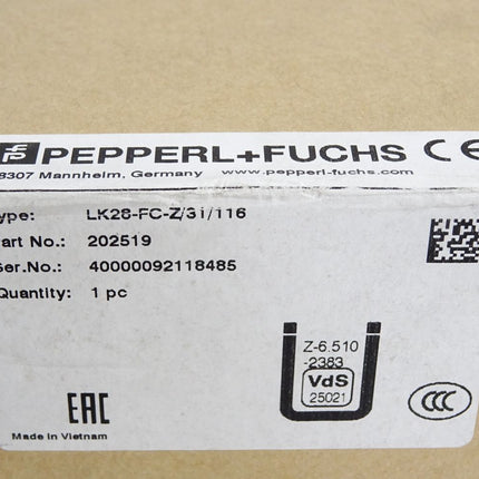 Pepperl+Fuchs 202519 LK28-FC-Z/31/116 Brandschutz-Einweg-Lichtschranke / Neu OVP - Maranos.de