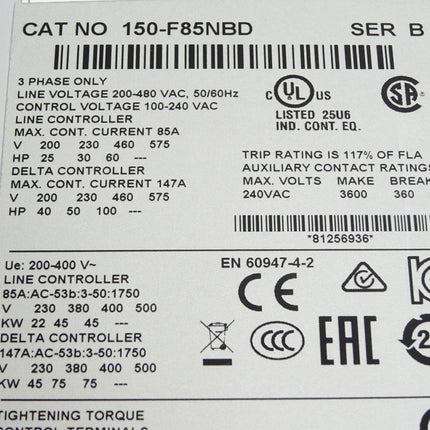 Allen Bradley 150-F85NBD SMC Flex Smart Motor Controller / Unbenutzt - Maranos.de
