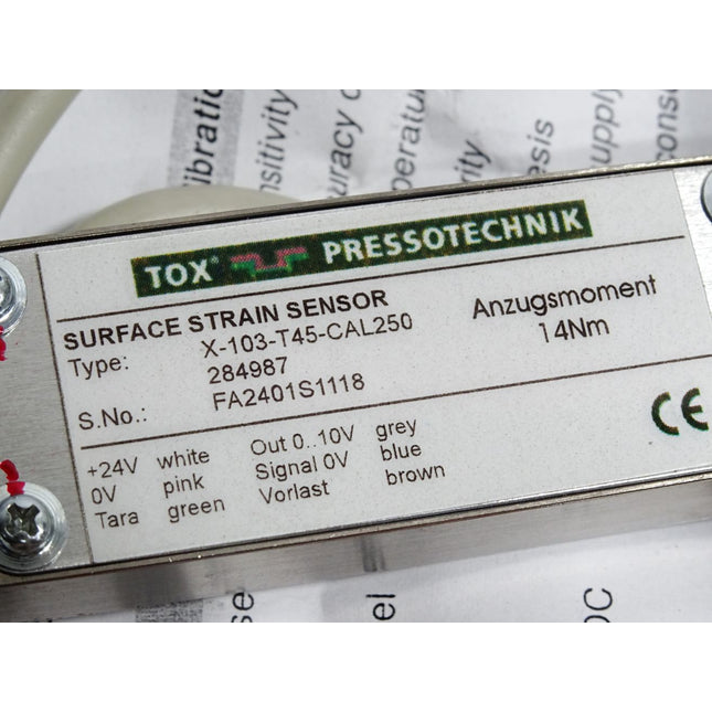 Tox Pressotechnik Surface Strain Sensor X-103-T45-CAL250 284987 / Neu - Maranos.de