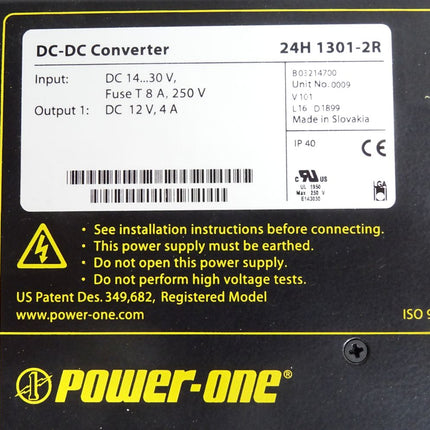 Power One DC-DC Converter 24H 1301-2R 24H-1301-2R