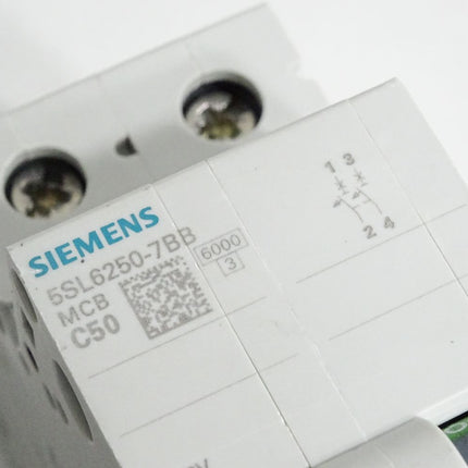 Siemens Leitungsschutzschalter 5SL6250-7BB MCB C50 / Unbenutzt