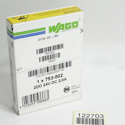 Wago 2-Kanal-Digitalausgang 2D0 753-502 ohne Stecker / Neu OVP versiegelt