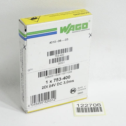 Wago 2-Kanal-Digitaleingang 2DI 753-400 ohne Stecker / Neu OVP versiegelt