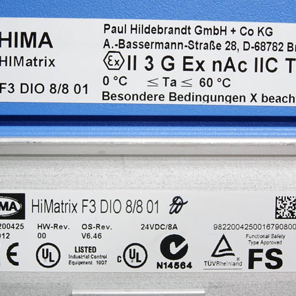 Hima Sicherheitssteuerung HIMatrix F3 DIO 8/8 01 - Maranos.de