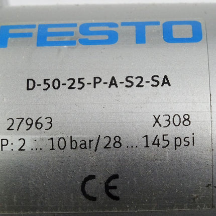 Festo Absteckzylinder D-50-25-P-A-S2-SA 27963 / Unbenutzt