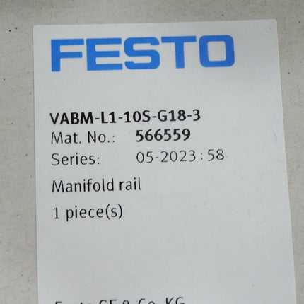 Festo pneumatische Anschlussleiste VABM-L1-10S-G18-3 566559 / Neu OVP versiegelt