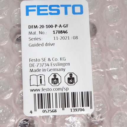 Festo Führungszylinder Gleitführung DFM-20-100-P-A-GF 170846 / Neu OVP