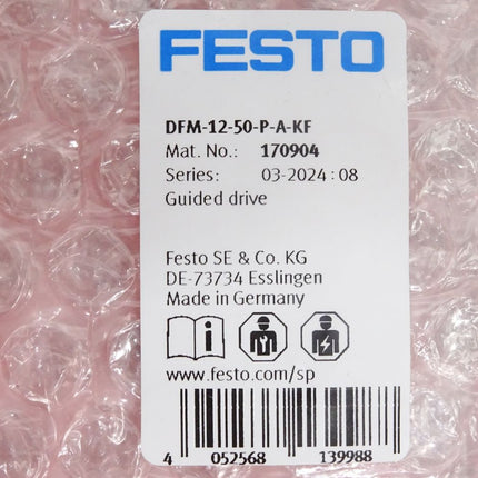 Festo Führungszylinder DFM-12-50-P-A-KF 170904 / Neu OVP