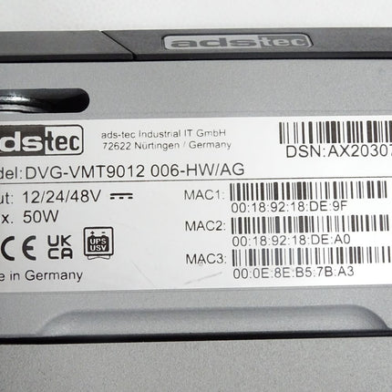 ADS-Tec Industrie- und Fahrzeugterminals DVG-VMT9012 006-HW/AG inkl. Windows 10