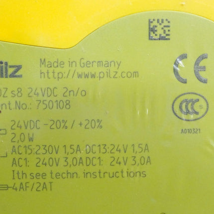 Pilz Kontakterweiterung s8 24VDC 2n/o 750108 / Neu OVP