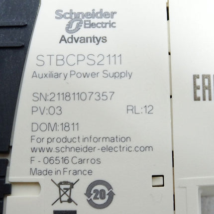 Schneider Electric STBCPS211 Auxiliary Power Supply + STBXBA2100 mounting base - Maranos.de