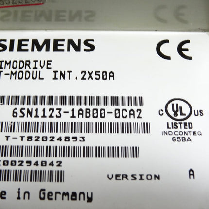 Siemens Simodrive LT-Modul INT. 2x50A 6SN1123-1AB00-0CA2 Version A