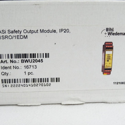 Bihl+Wiedemann ASi Safety Relaisausgangsmodul BWU2045 16713 / Neu OVP