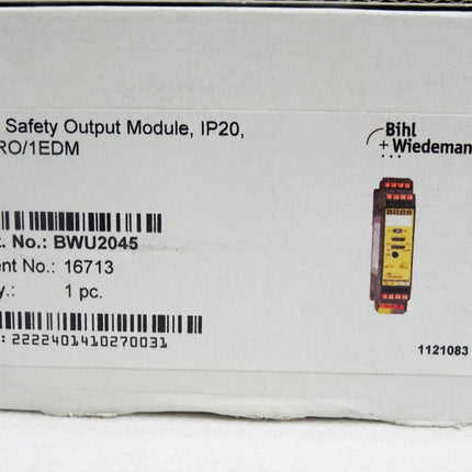 Bihl+Wiedemann ASi Safety Relaisausgangsmodul BWU2045 16713 / Neu OVP versiegelt